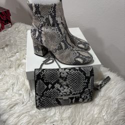 Snake Boots Size 6.5 & Wristlet 