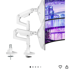 ARES WING Dual Monitor Arm Desk Mount for 17-49 Inch Ultrawide Monitors, Heavy Duty Dual Monitor Mount Holds 44 lbs, Full Motion Gas Spring Vertical S