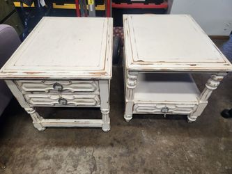 Rustic farmhouse style end table set