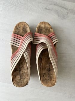 Lucky Brand Pink Cork Wedges