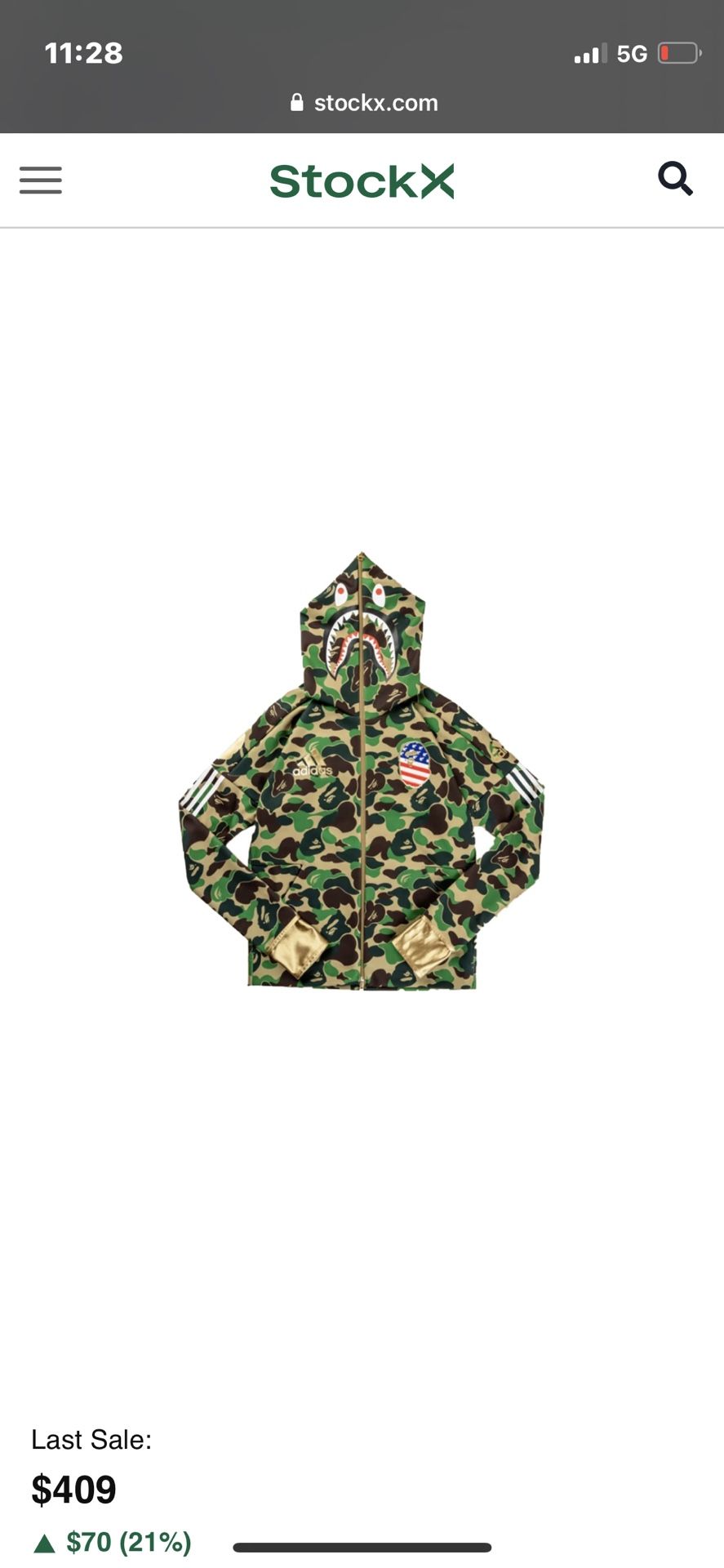 Bape SB Shark Hoodie XL