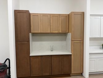 Wood Kitchen Cabinet Set with Counter