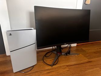 Lightly used PS5 and 27” curved gaming monitor.
