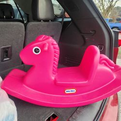 Pink Rocking Plastic Horse