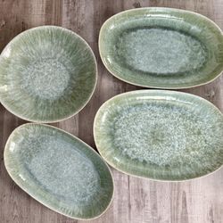 West Elm Glaze Stoneware Platters - 4 Total