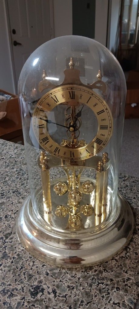 1980's Clock W Glass Globe