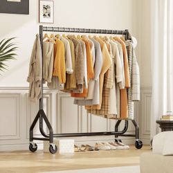 Clothes Rack Heavy Duty Rolling Metal  Hyseyy
