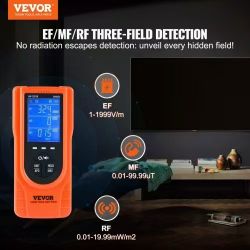 R 3-in-1 EMF Meter, 5Hz-6GHz, Handheld Rechargeable Electromagnetic Field Radiation Detector, Digital LCD EMF Tester for EF MF RF Home Inspections Out