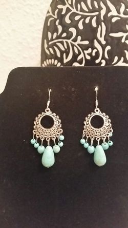 Turquoise & Silver drop earrings