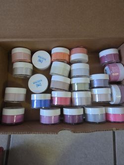 Slick pour collection from youngs nails .Acrylic nail art / Dip Powders never used ! Sampled only a few .