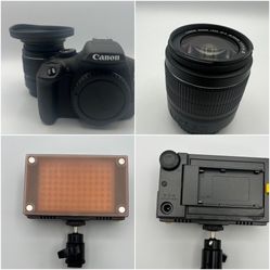 Canon EOS T6/1300D DSLR Bundle -  Powers On w/AC Adapter + F&V Z96 LED Light