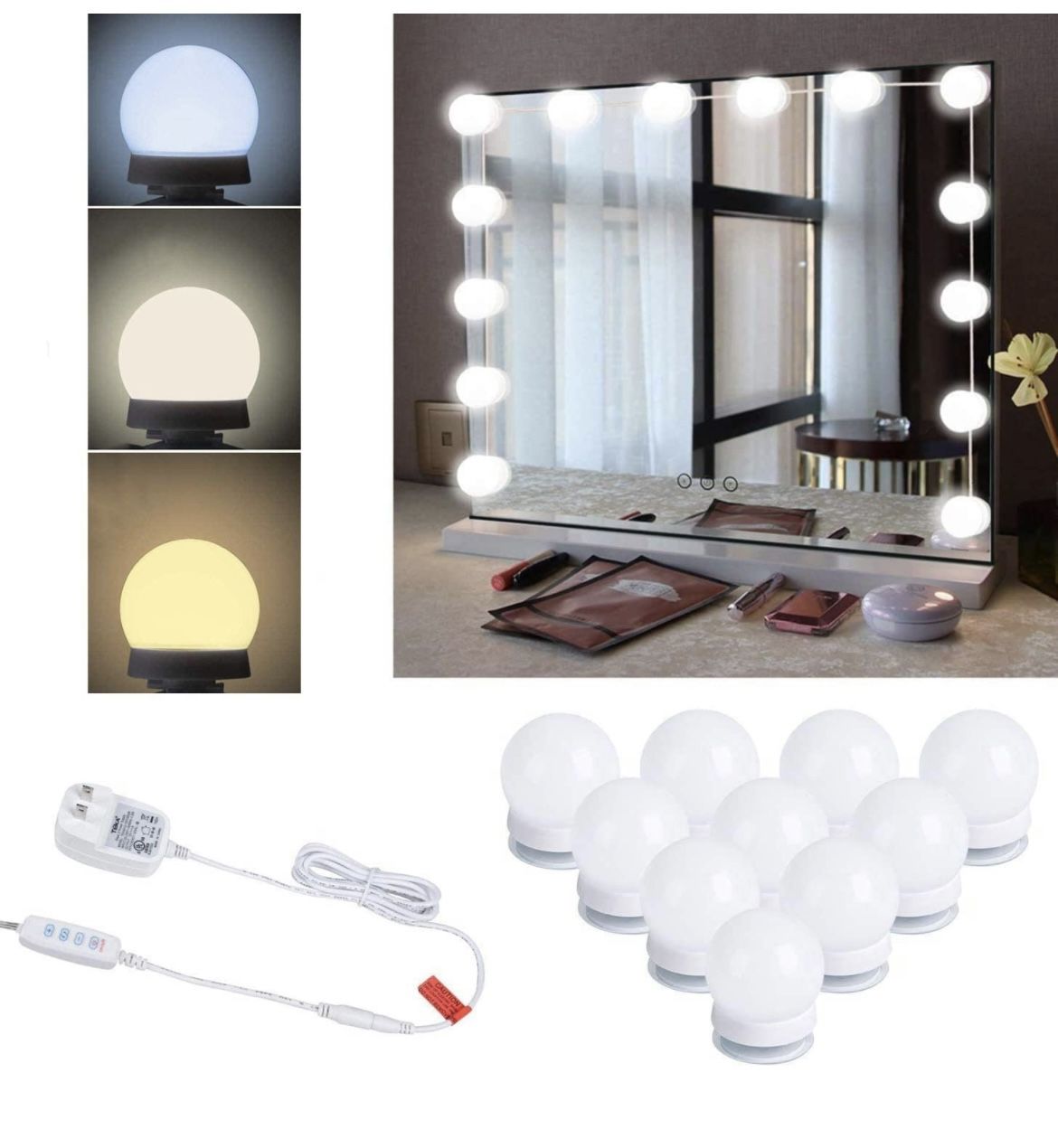 LED Vanity Mirror lights 10 Pcs Bulbs 