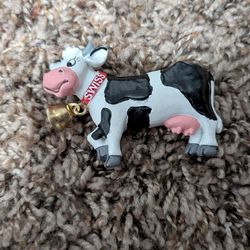swiss cow magnet with bell