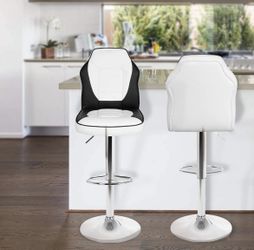 ELEGANT BAR STOOLS WHITE AND BLACK One Pcs
