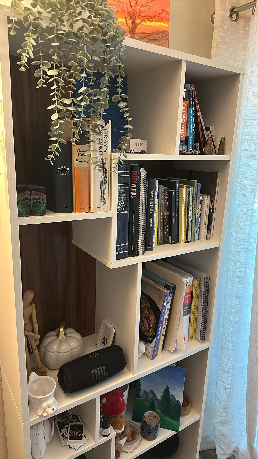 9-Shelf White Bookcase/Bookshelf