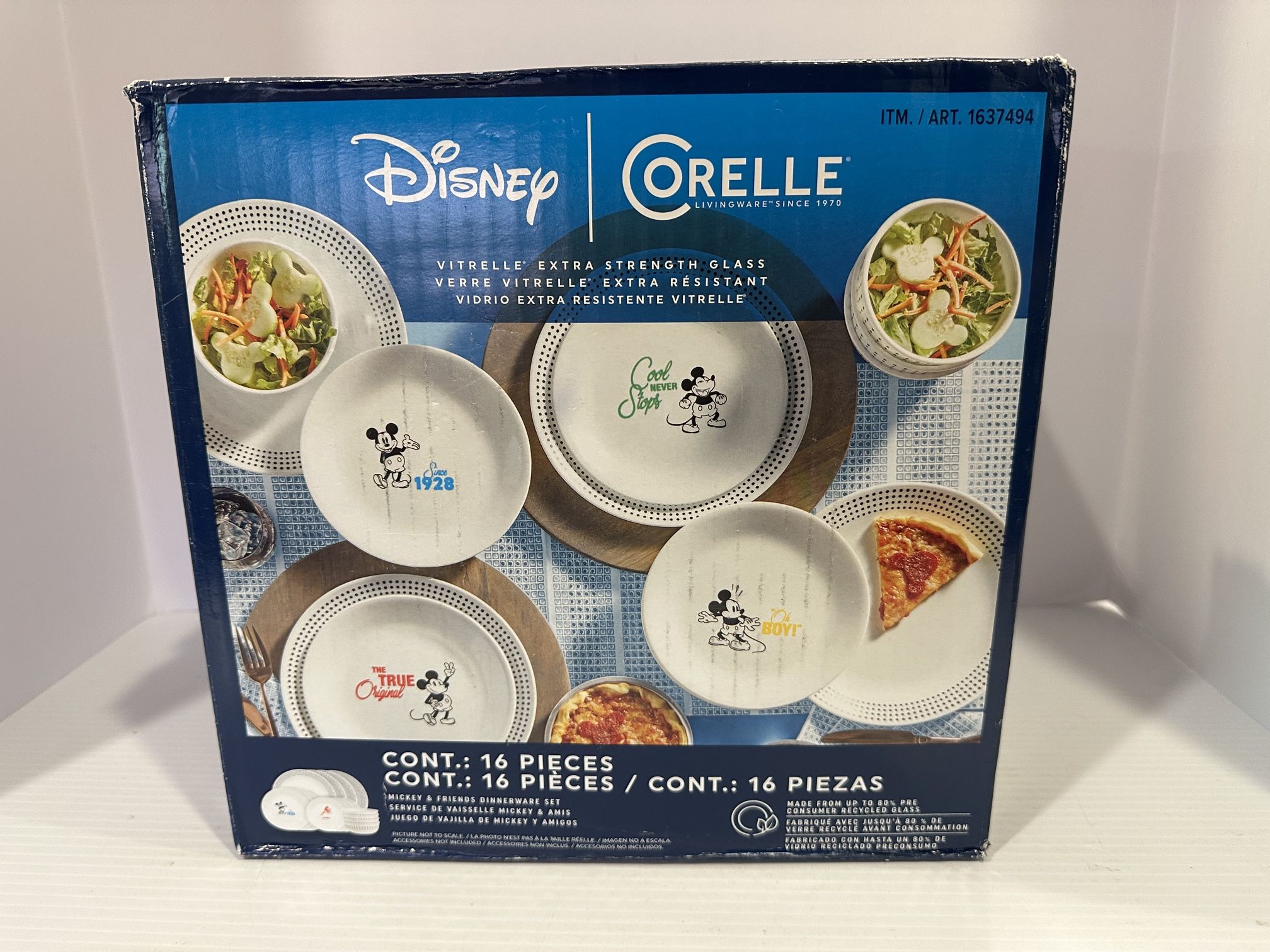 Corelle® Disney Mickey & Friends 16- Piece Dinnerware Set New & Sealed Box