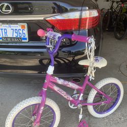 Girl 16” Bike With Training Wheels For Ages 3-6