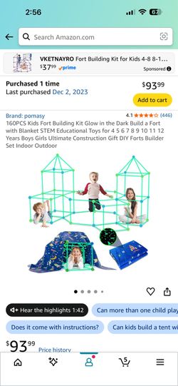 Kids construction fort