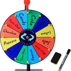 Slots Prize Wheel,12 Inch Prizes Spinner with Stand and Heavy Duty Base,Ruleta De Premios,Spin The Wheel for Fortune Spinning Game Carnival & Engaging