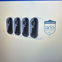Arlo Essential 4- Camera Outdoor Wireless 2k security Camera With Yard Sign!