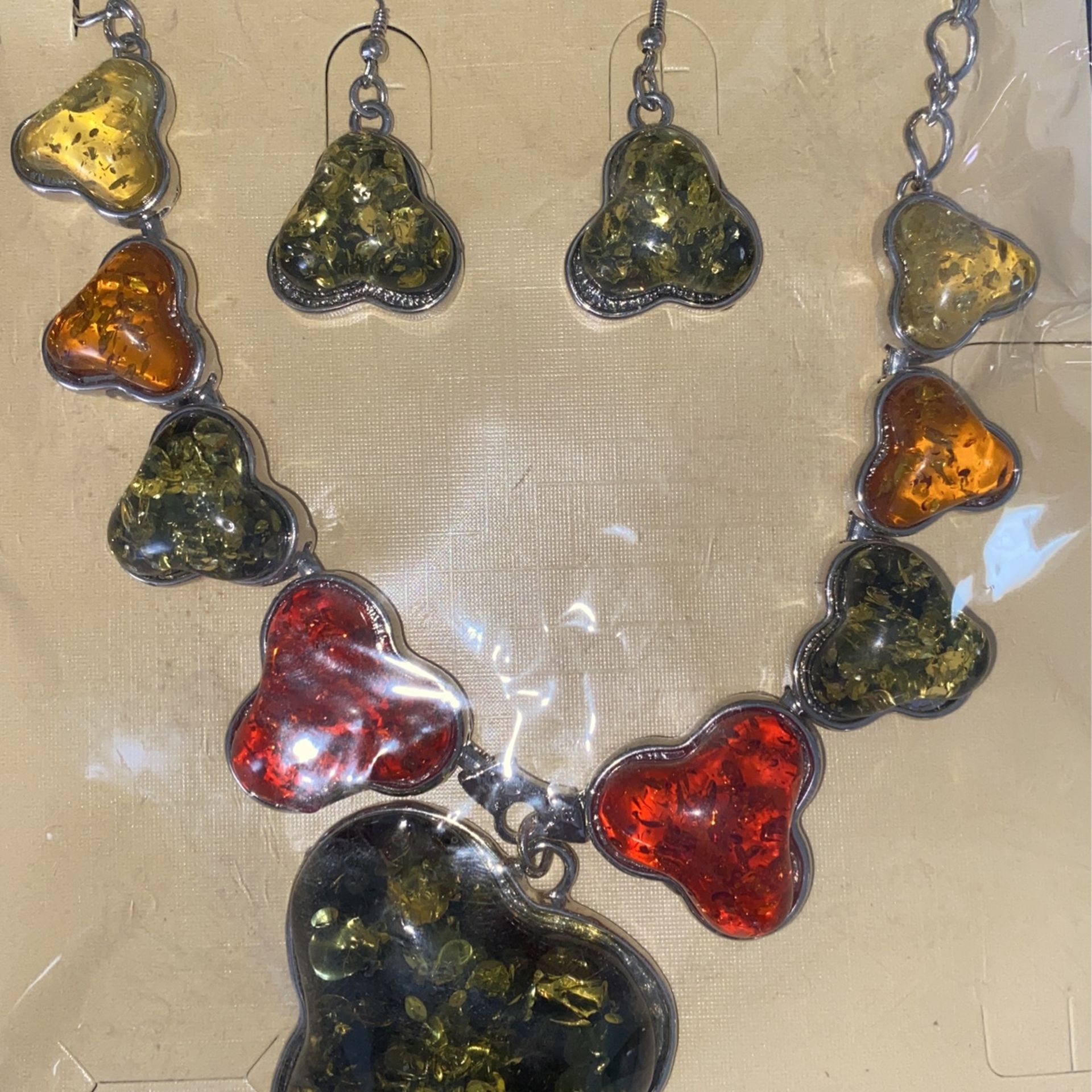 Valentine Day Present Fashion Jewelry Necklace With Matching Earrings
