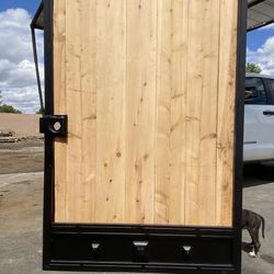 Heavy-Duty Wooden Gate with Metal Frame - Brand New!