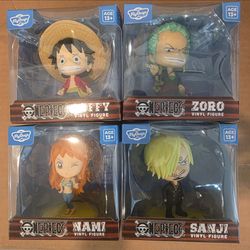 CultureFly One Piece "Fly Guys" Vinyl Figure Lot of 4 - Luffy, Zoro, Nami, Sanji