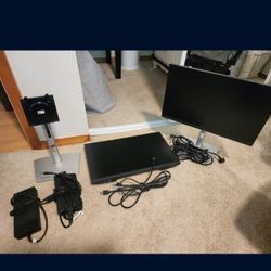 Work From Home Setup - Monitors, Docking Station, Cords