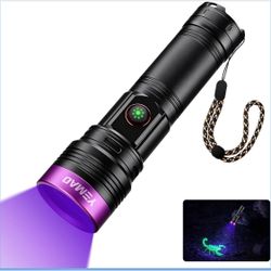 🌼 20W 365nm UV Flashlight Rechargeable,5000mAh Black Light Flashlight,Powerful Ultraviolet Blacklight,UV Lamp for Pet Urine Detection,Scorpion,Resin 