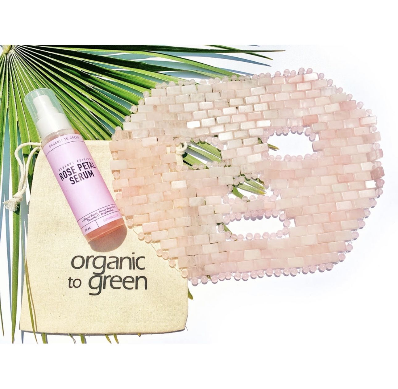 ROSE QUARTZ CRYSTAL GEM FACIAL MASK & ROSE PETAL SERUM