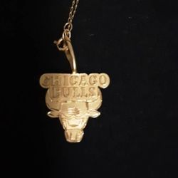 14KT GOLD CHAIN AND CHICAGO BULLS CHARM
