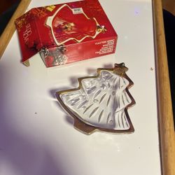 Gold Trimmed Glass Candy Dish