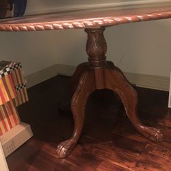 Carved Pedestal Table 48” 