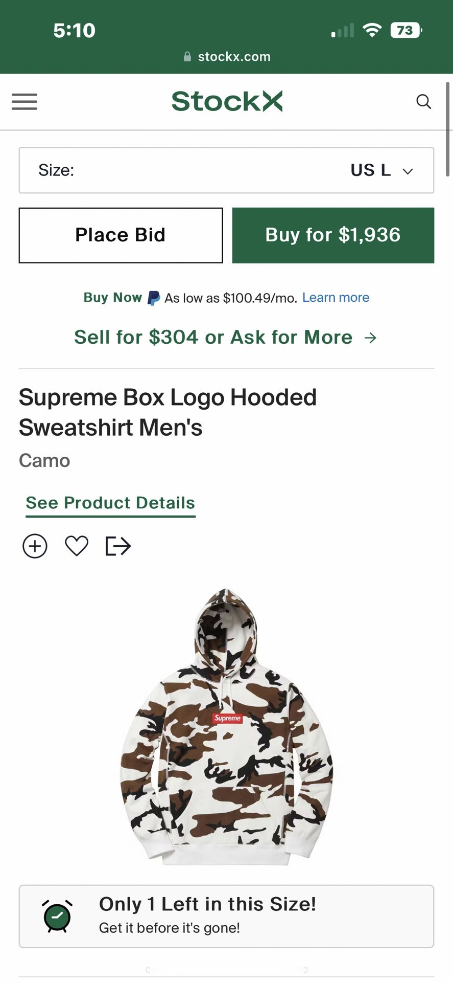 Supreme Box Logo Cow Camo Hoodie