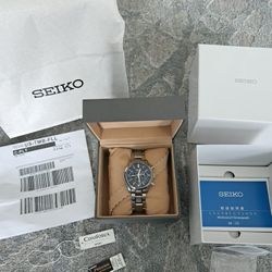 Seiko Presage SARK007 8R48 00G0 Watch Chronograph See Through Back Skeleton Auto