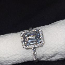 10K White Gold  Moissanite Engagement Ring
