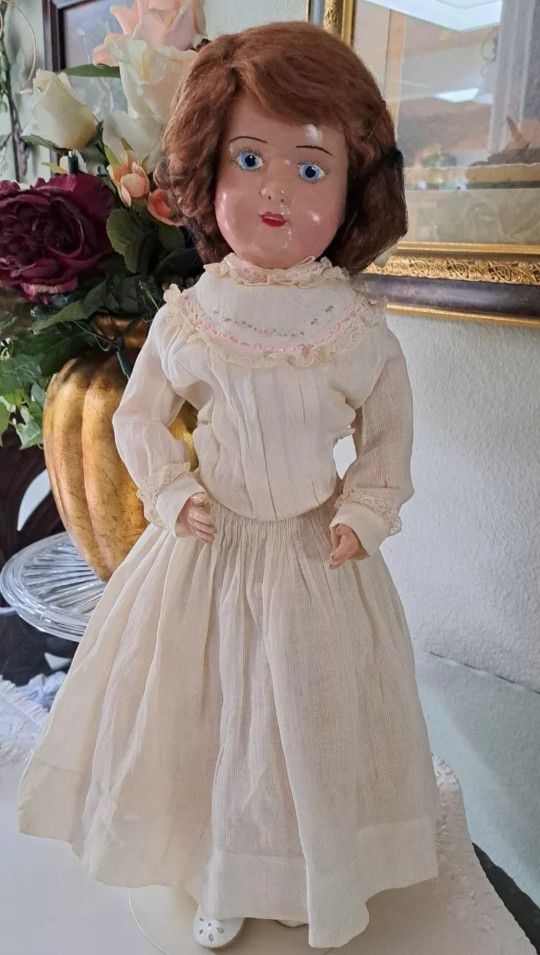 Antique 20" Vintage Schoenhut Jointed Wooden Doll 1932