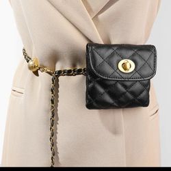 Stylish Leather Mini Decoration Waist Belt  Bag 4.5x4.5 Inches 
