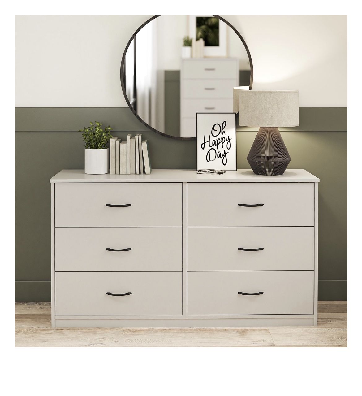 Mainstays Classic 6 Drawer Dresser, Dove Gray