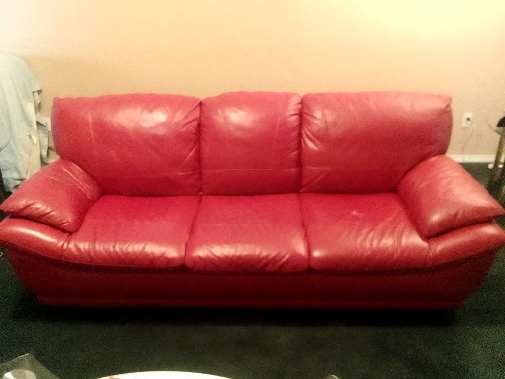 Red Leather Couch