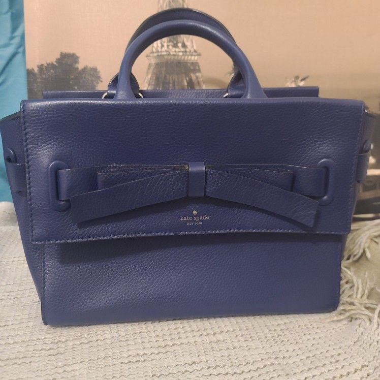 Kate Spade Pebbled Leather Blue Purse