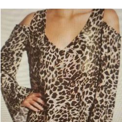 Show Me Your Mumu Shoulder Boo Cheetah Tunic Size XS

