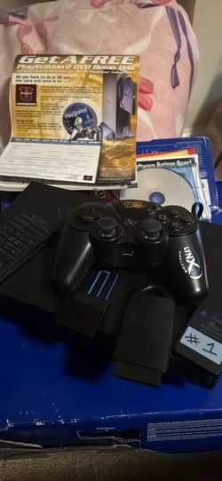 Sony PlayStation 2 (PS2) Bundle with Original Box – Controllers, Remote, Memory Card & Demo Disc