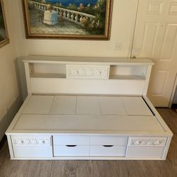 Twin White Captains Bed frame 