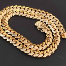 20mm Miami Cuban Link Gold Plated Chain Necklace 18k & 14k Crab Old School Regular Lock 