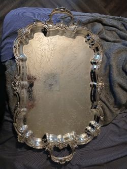 Antique English Silver Plate Serving Tray