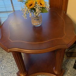 Pure Wood Side Table Like New Heavy