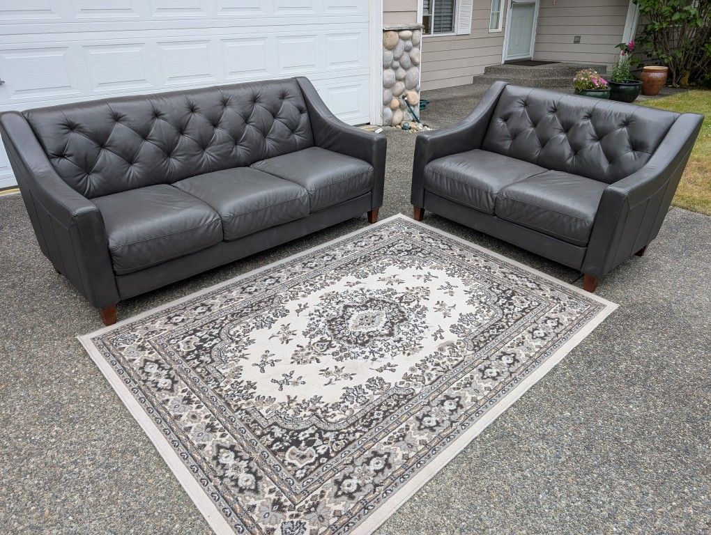 Macy's Leather Sofa Set Delivery Available 🚚