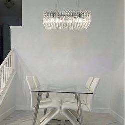 Modern Elegant Glass Dining Table And Chairs