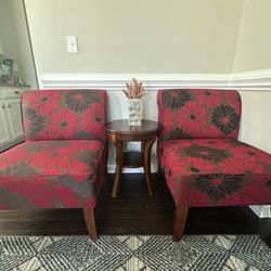 Accent Chairs And Side Table